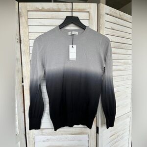 NWT Derek Lam Ombre Gradation Knit Sweater Black Gray Size XS